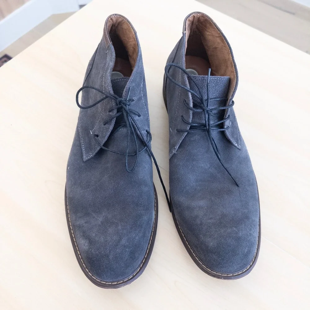 Kenneth Cole Mens Chukka Boots 13 Grey Suede Techni-Cole Design 11895 Heritage